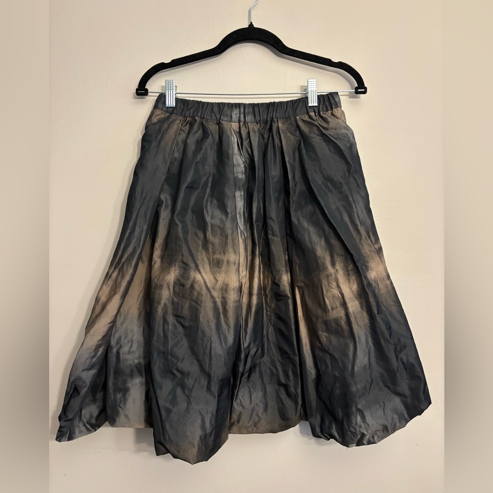 Chic Black and Tan A-Line Skirt
